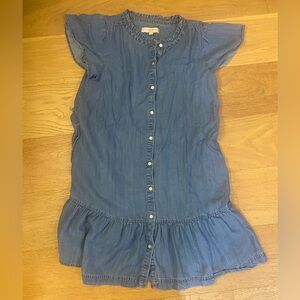 Loft Chambray denim style flutter sleeve dress with pockets size M GUC